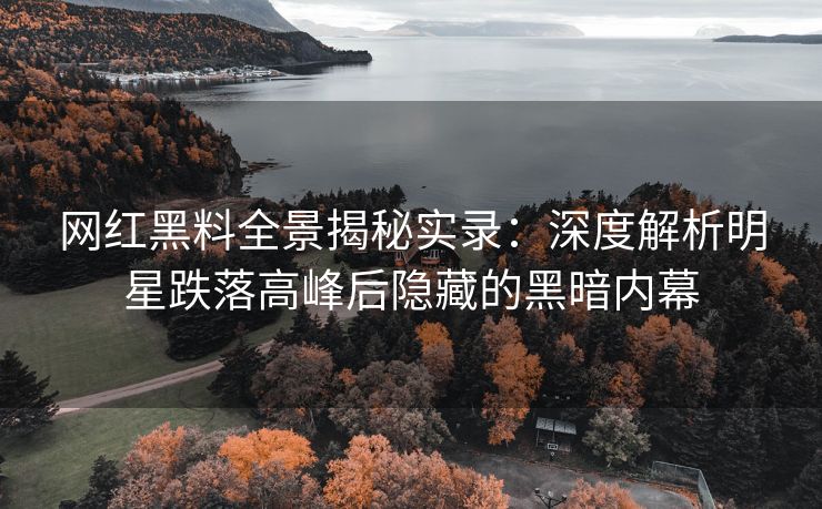 网红黑料全景揭秘实录：深度解析明星跌落高峰后隐藏的黑暗内幕