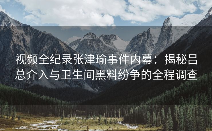 视频全纪录张津瑜事件内幕：揭秘吕总介入与卫生间黑料纷争的全程调查